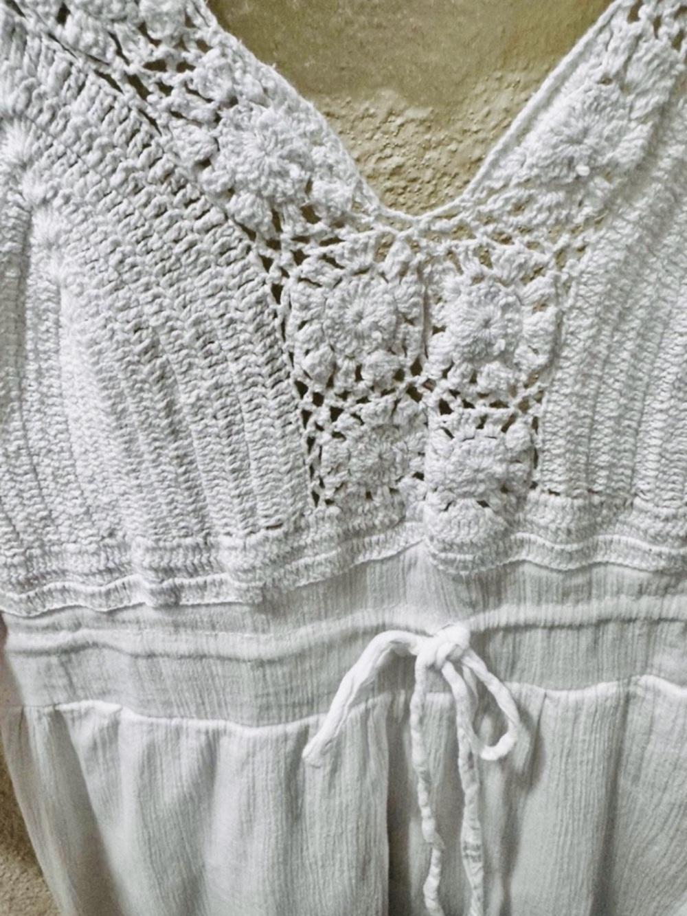 White Crochet-Top Beach Dress - Women Swim - Picture 3 of 9
